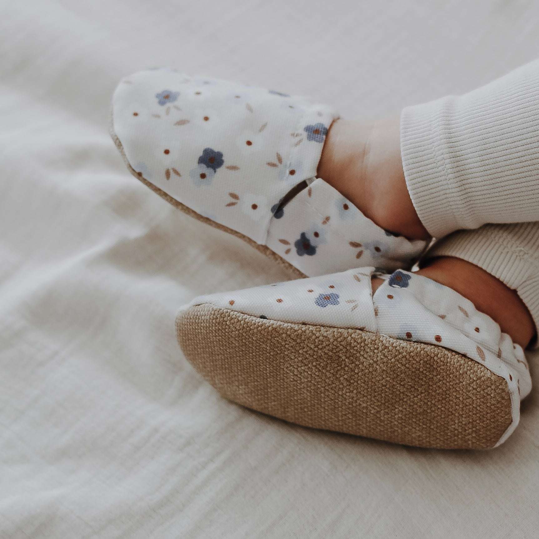 Vegan Shoes - Blue Flowers