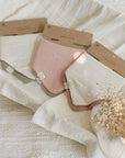 Organic Muslin Bibs - Dusty Rose/Caramel - SALE