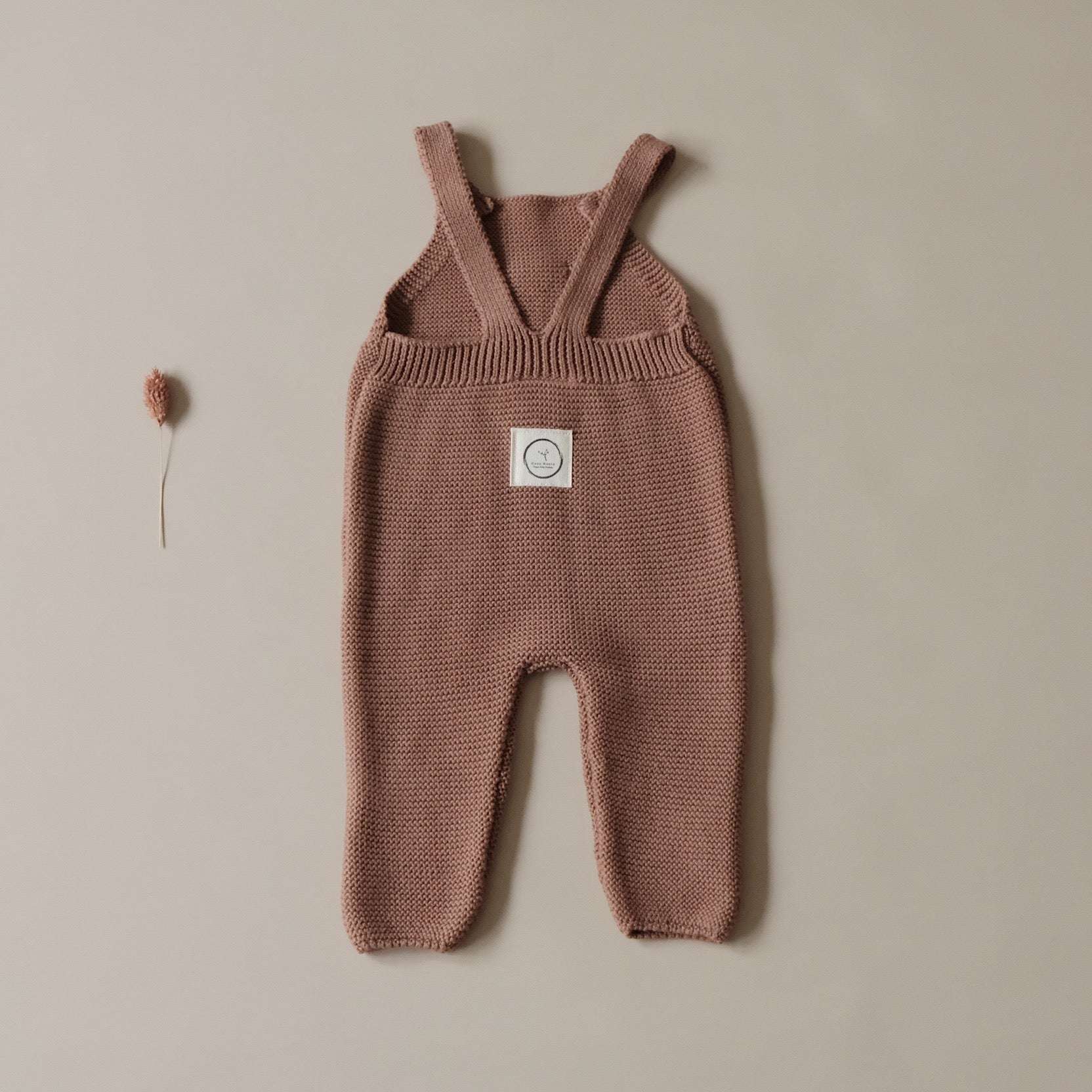 Organic Knit Dungarees - Walnut - S A L E