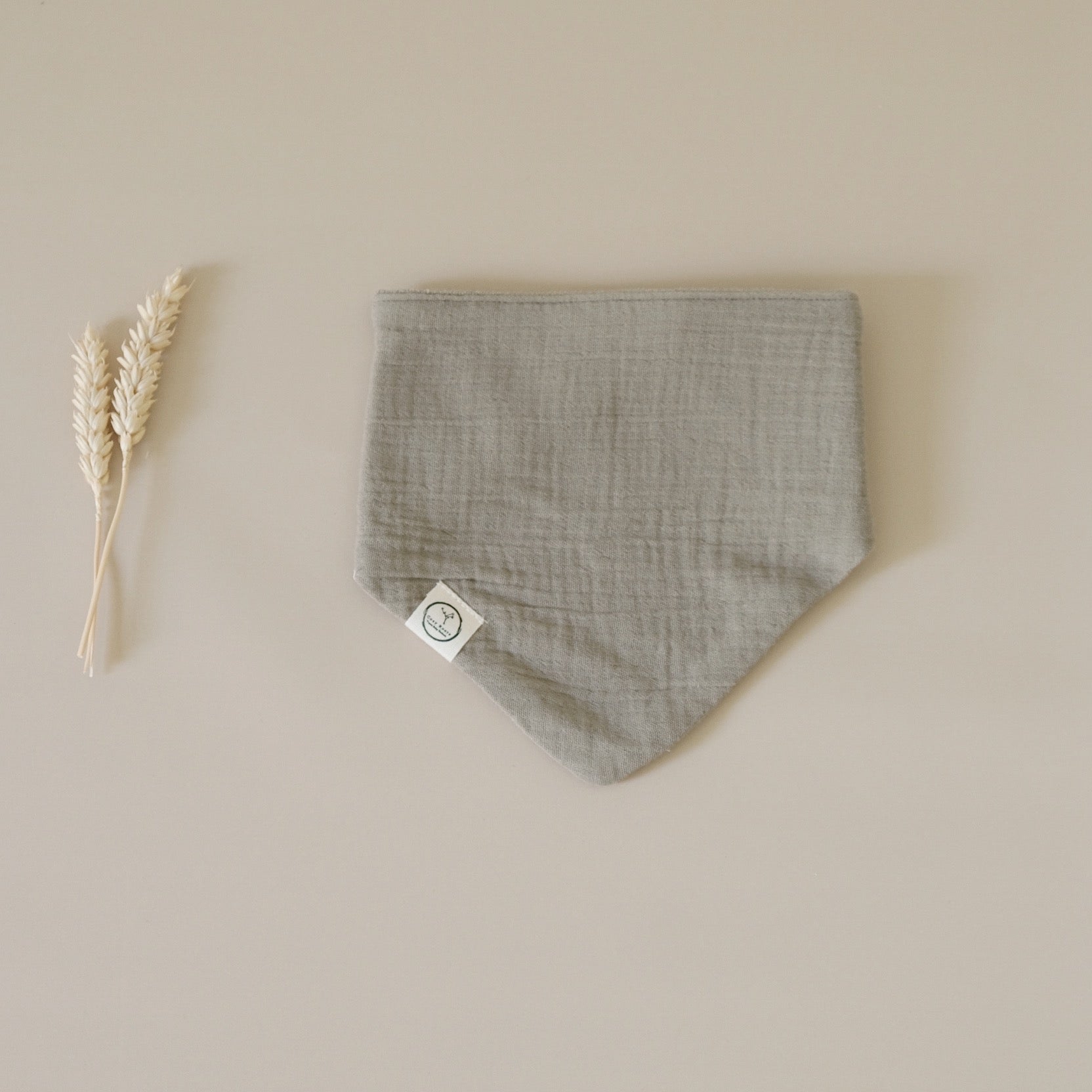 Organic Muslin Bibs - Khaki/Sand - SALE