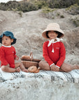 Sustainable UV Longsleeved Bathing Suit - Red (UV STANDARD 801)