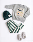 GOTS Organic Lounge Pants - Green Striped