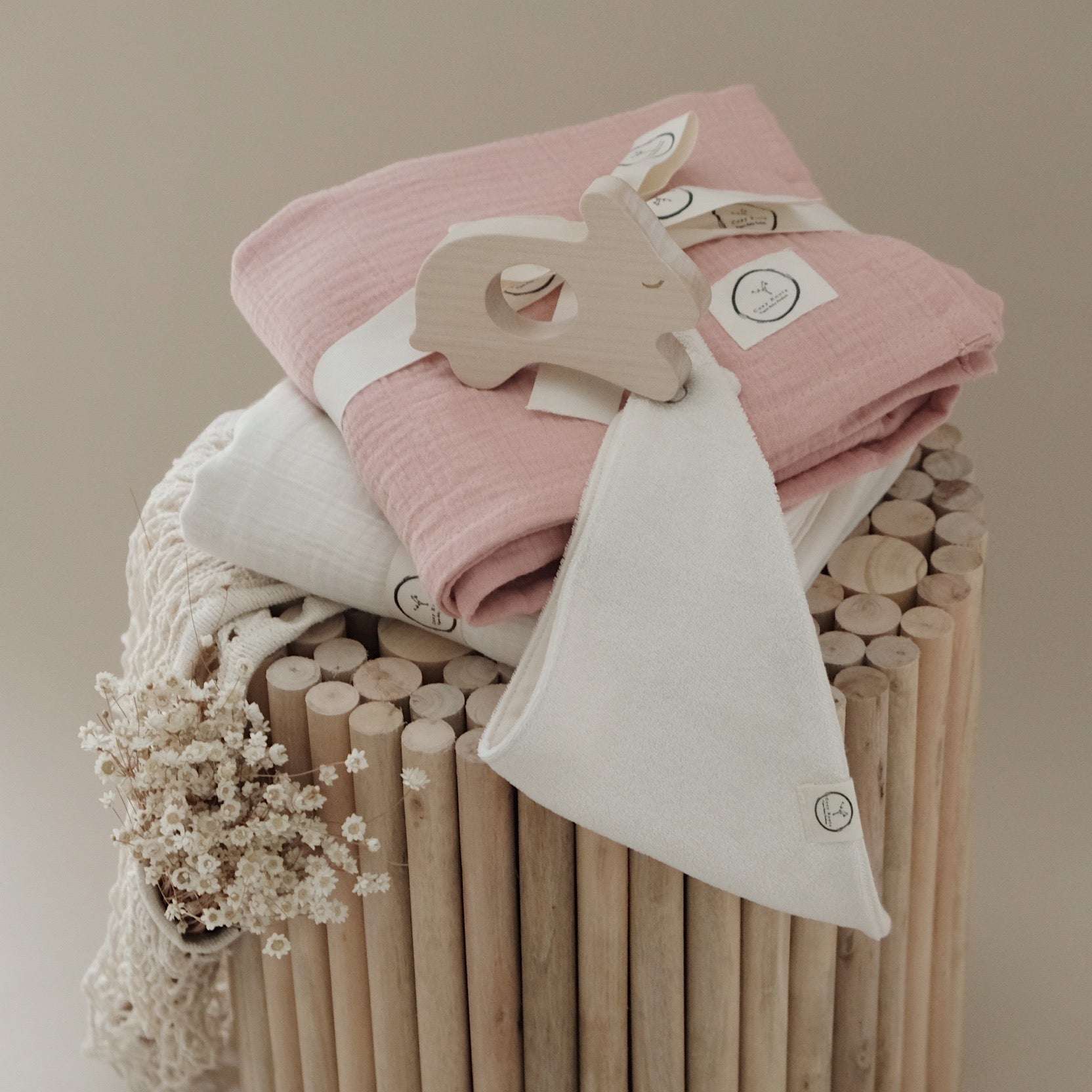 Organic Muslin Swaddle - Dusty Rose - 120x120cm - SALE