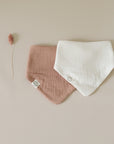 Organic Muslin Bibs - Walnut/Sand - SALE