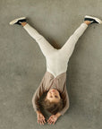 Organic Footless Tights - Cream Blend Checked