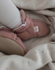 Organic Fleece Booties - Dusty Rose Melange
