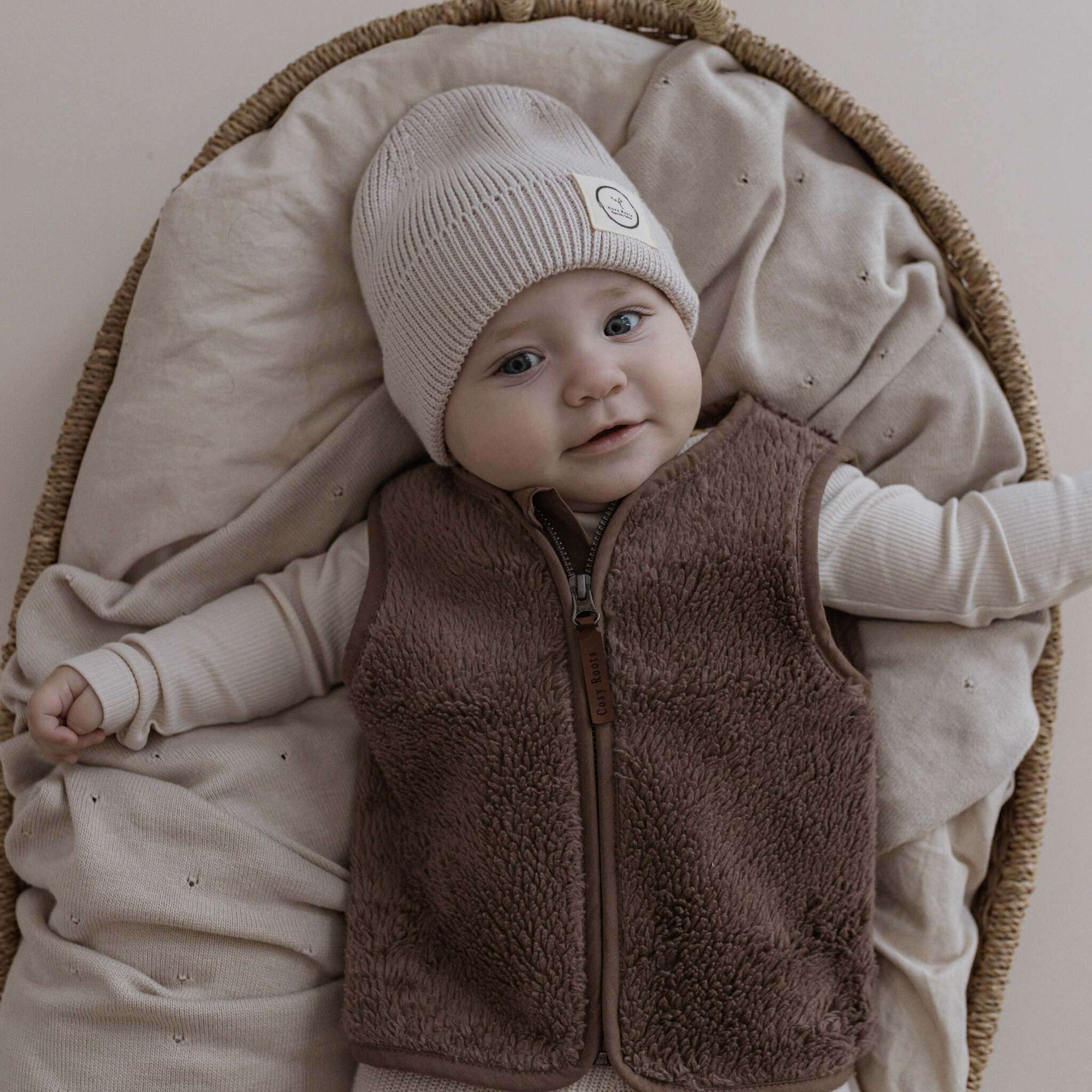 Organic Teddy Vest - Mocha - SALE