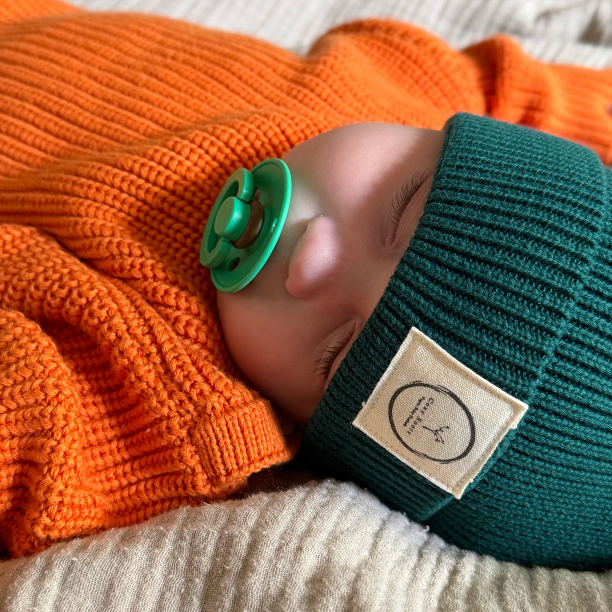 GOTS Organic Knit Beanie - Forest Green