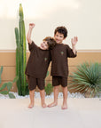 Organic Summer Knit Shorts - Chocolate Brown
