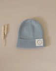 Organic Knit Beanie - Dusty Blue