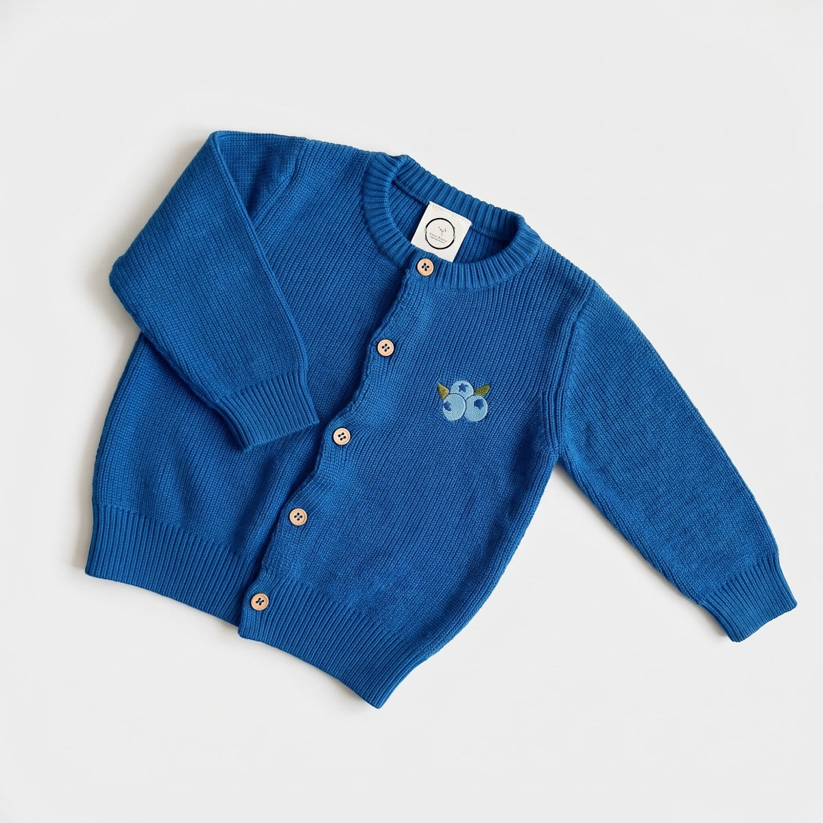GOTS Organic Knit Cardigan - Blueberry Blue