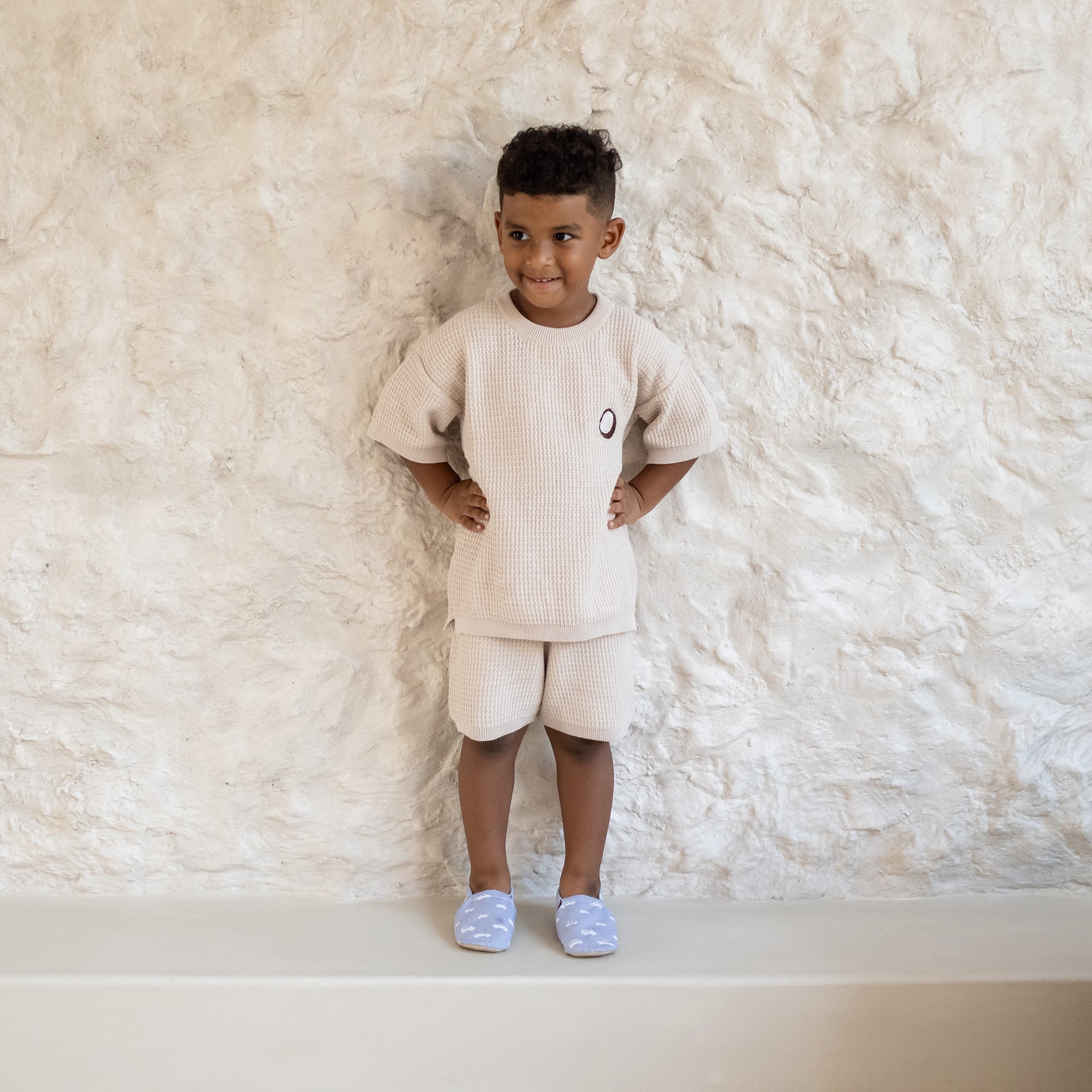 Organic Summer Knit Shorts - Sand