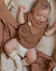 Organic Muslin Bibs - Walnut/Sand - SALE