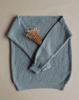 Organic Knit Pulli - MUM - Dusty Blue - SALE - OVERSIZE FIT