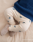 GOTS Organic Rib Leggings - Blueberries