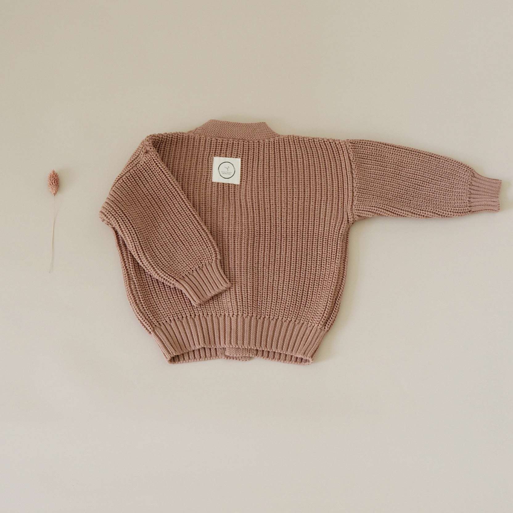 Organic Knit Cardigan - Walnut- S A L E