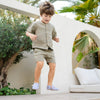 Organic Muslin Shirt with Buttons - Khaki