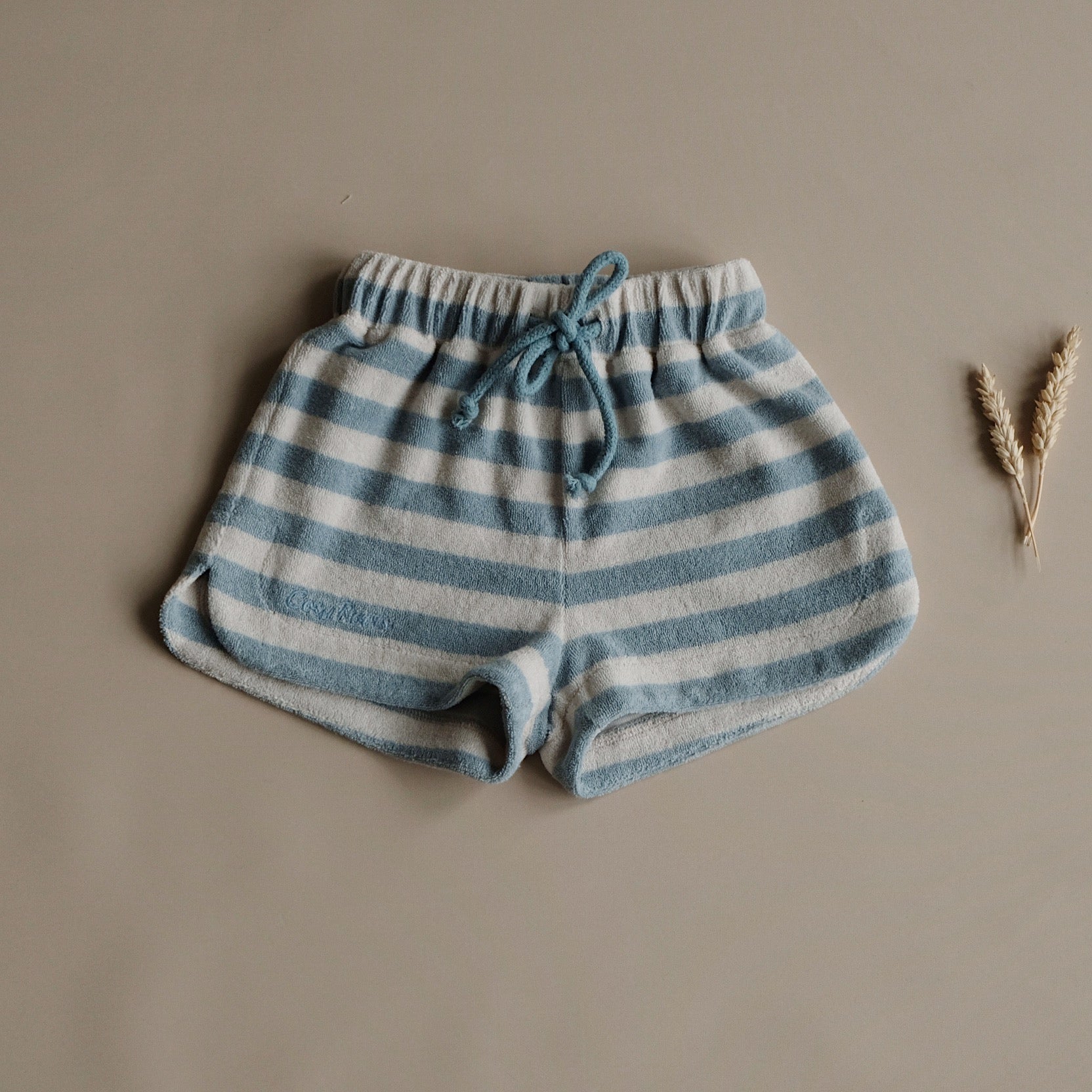 Organic Terry Shorts - Blue Striped