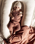 Organic Knit Dungarees - Dusty Rose - SALE