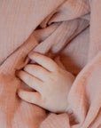 Organic Muslin Swaddle - Dusty Rose - 120x120cm - SALE