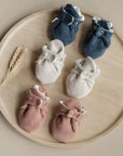 Organic Fleece Booties - Blue Melange - SALE
