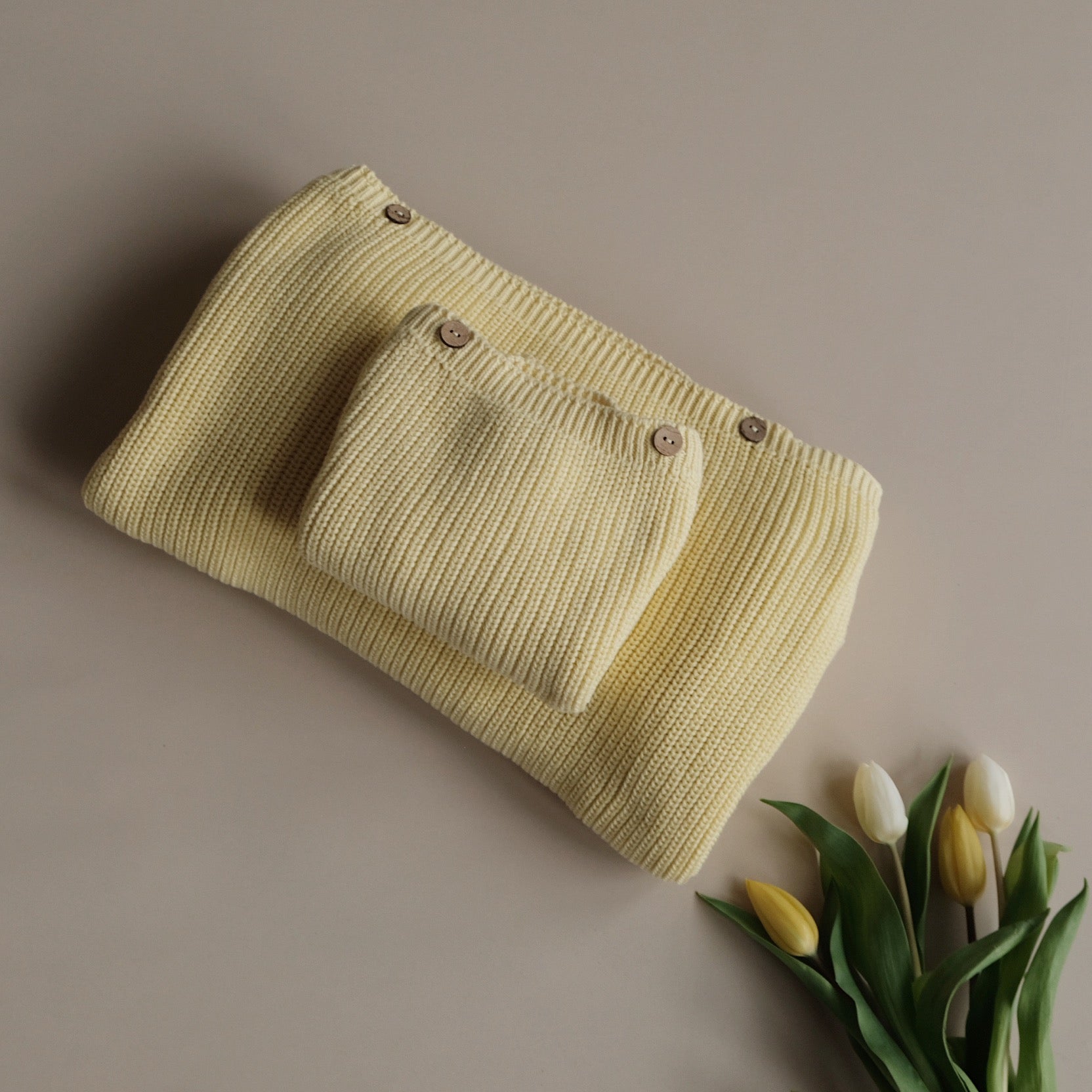 Organic Oversize Knit Pulli - Lemon Tonic