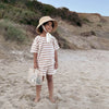 Organic Terry Shorts - Latte Striped