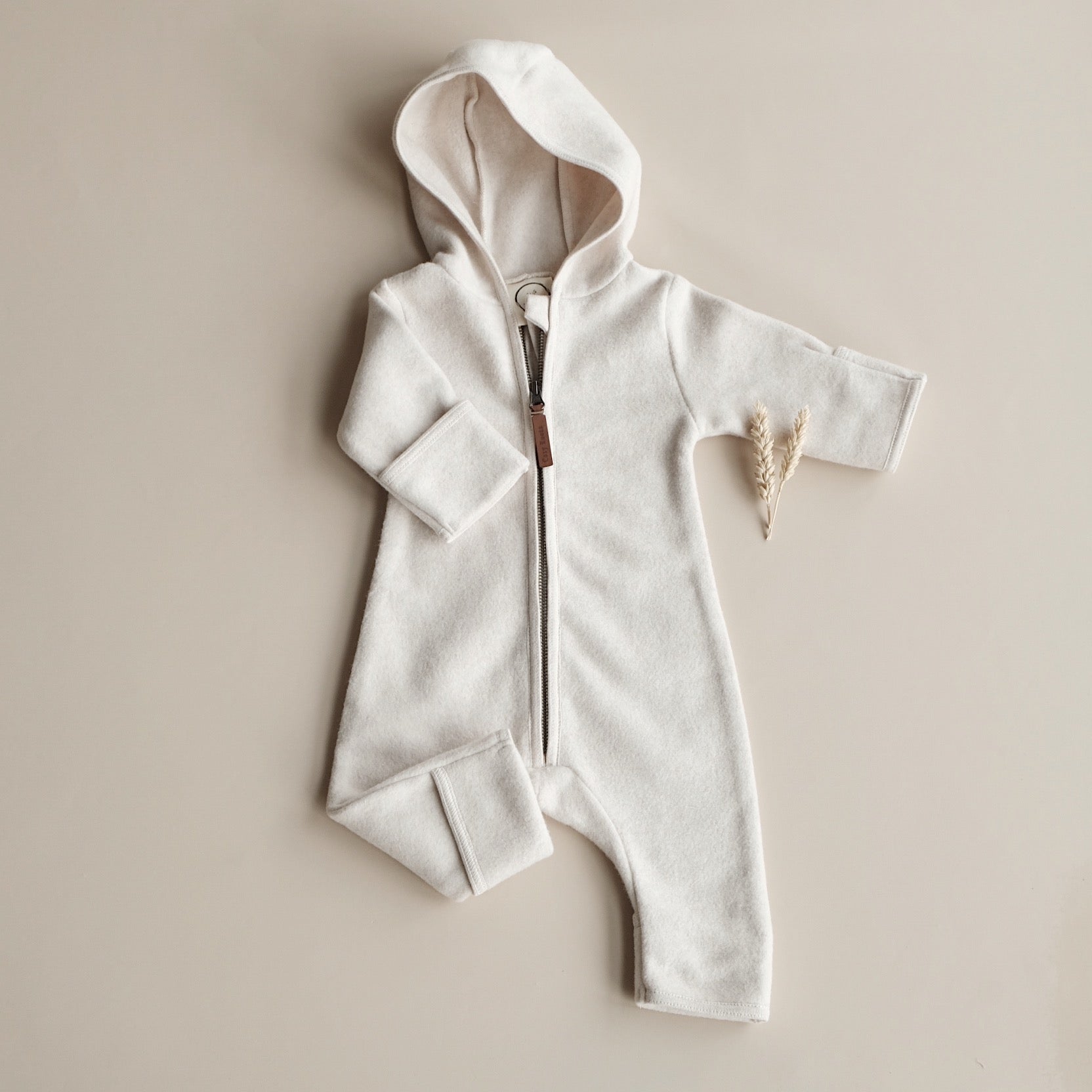 Organic Fleece Overall - Light Beige Melange