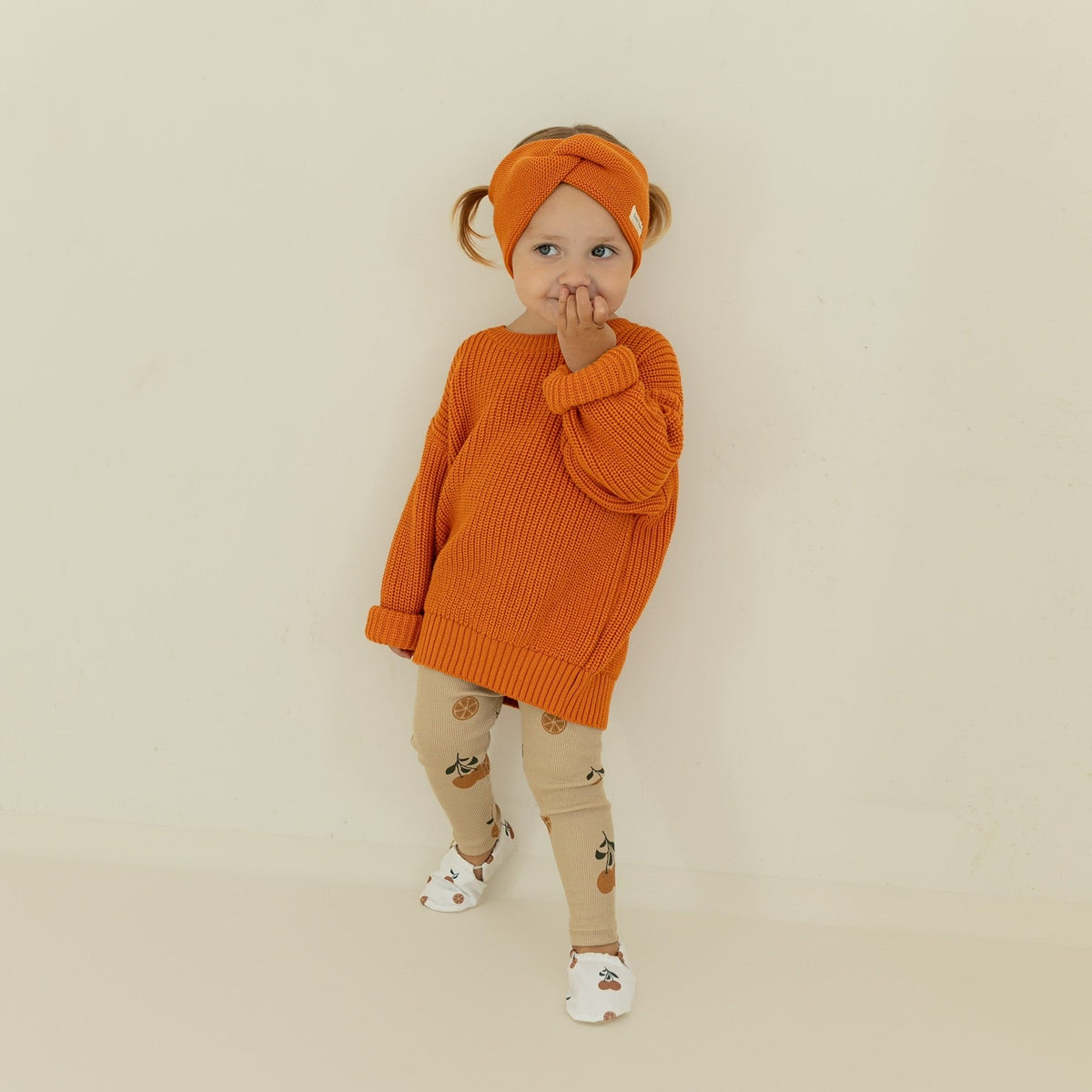 GOTS Organic Knit Headband - Pumpkin Orange