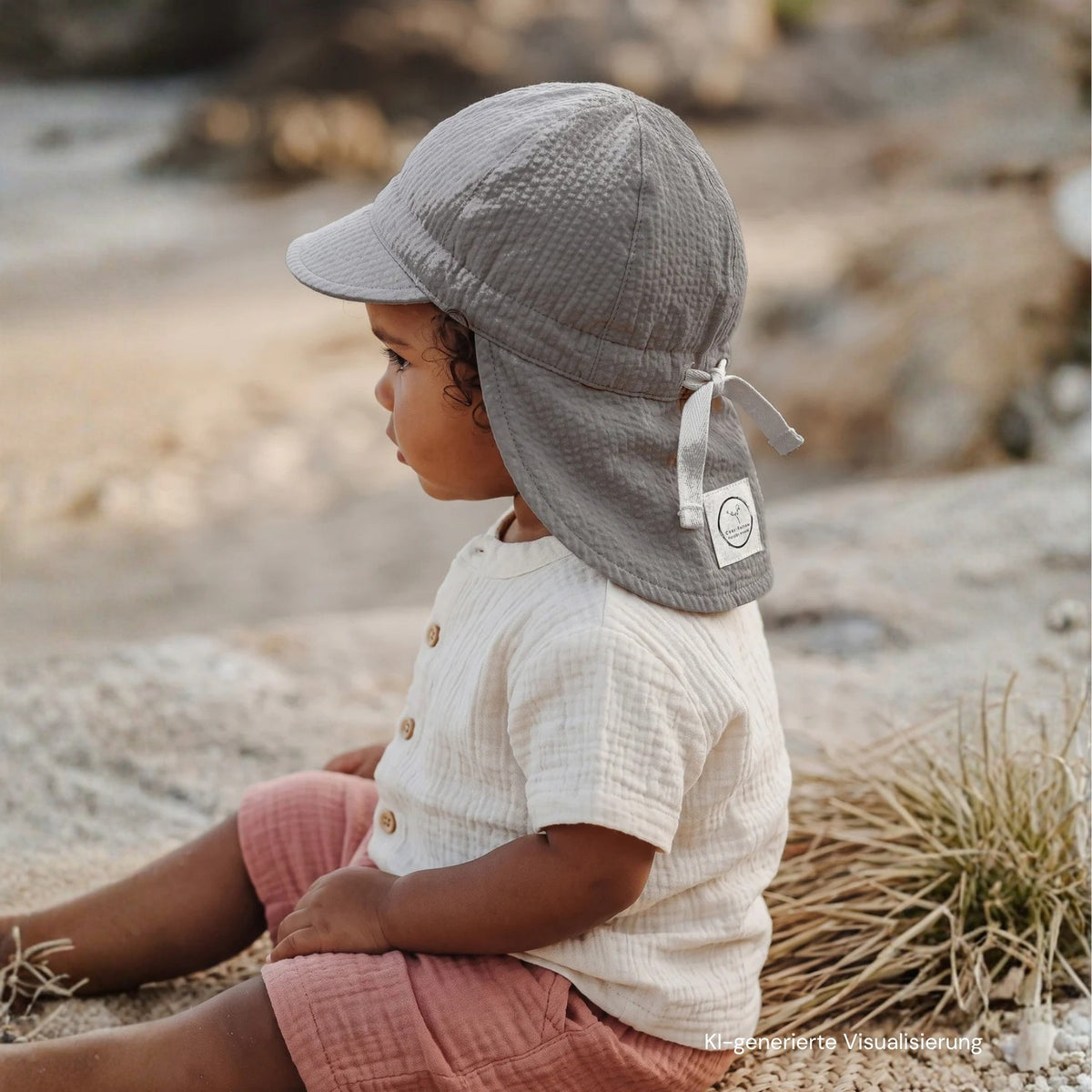 GOTS Organic Sun Hat - Caramel - UPF 50+