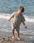 GOTS Organic Muslin Shirt with Buttons - Khaki