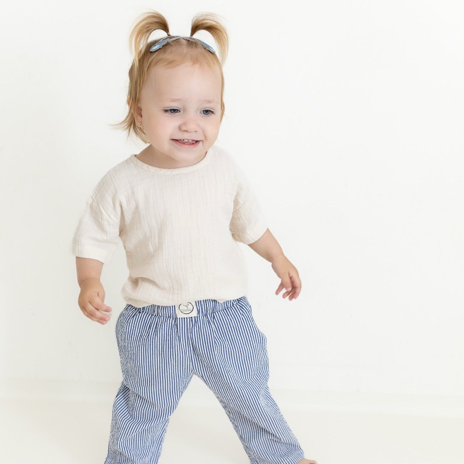 Organic Lounge Pants - Navy Striped
