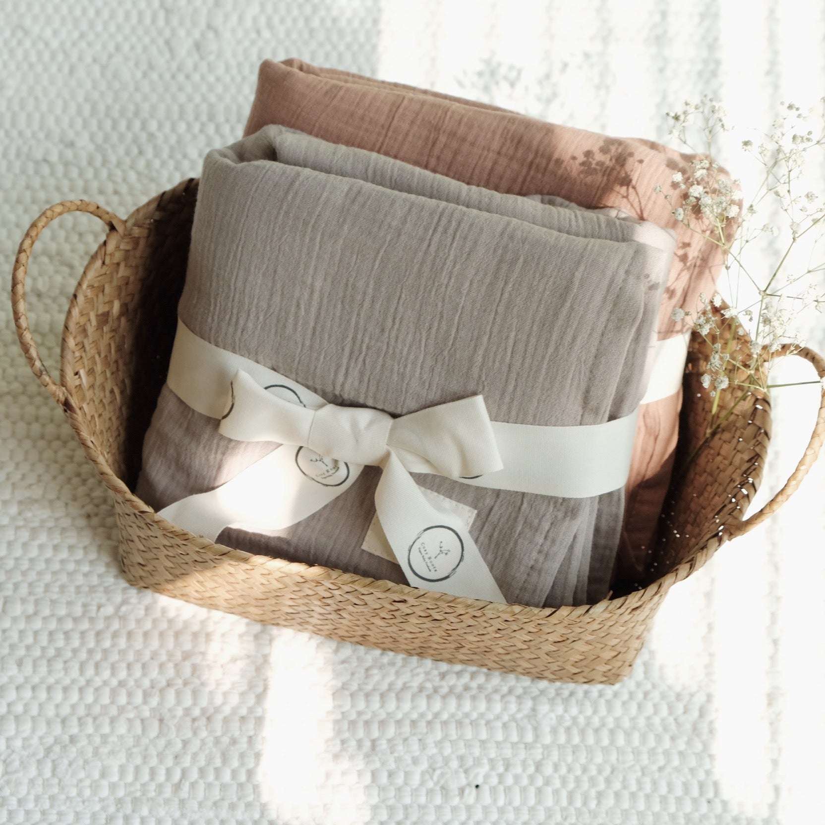 Organic Muslin Swaddle - Walnut - 120x120cm - S A L E