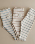 Organic Rib Leggings - Caramel Striped