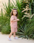 Organic Muslin Shirt with Buttons - Dusty Rose