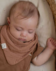 Organic Muslin Bibs - Walnut/Sand - SALE