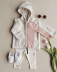 Organic Fleece Jacket - Light Beige Melange
