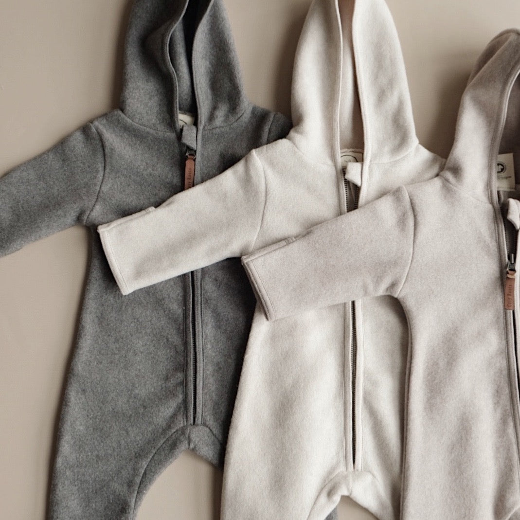 Organic Fleece Overall - Dark Grey Melange - SALE