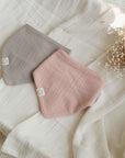 Organic Muslin Bibs - Dusty Rose/Caramel - SALE