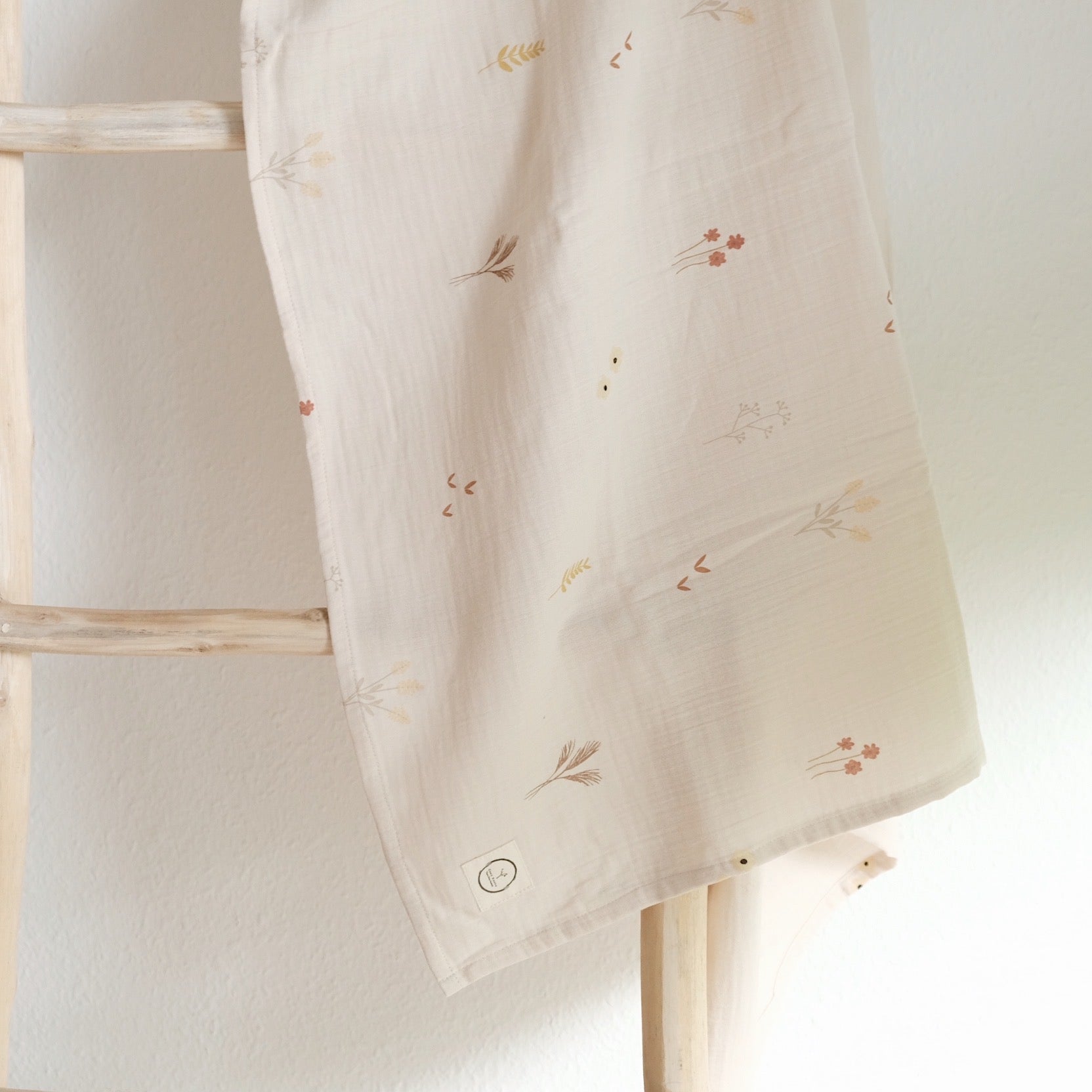 Organic Muslin Swaddle Set - Wildflowers/Dusty Rose - SALE