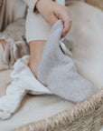 Organic Fleece Booties - Taupe Melange 