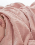 Organic Muslin Swaddle - Dusty Rose - 120x120cm - SALE
