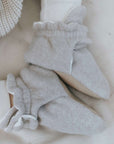 Organic Fleece Booties - Taupe Melange 