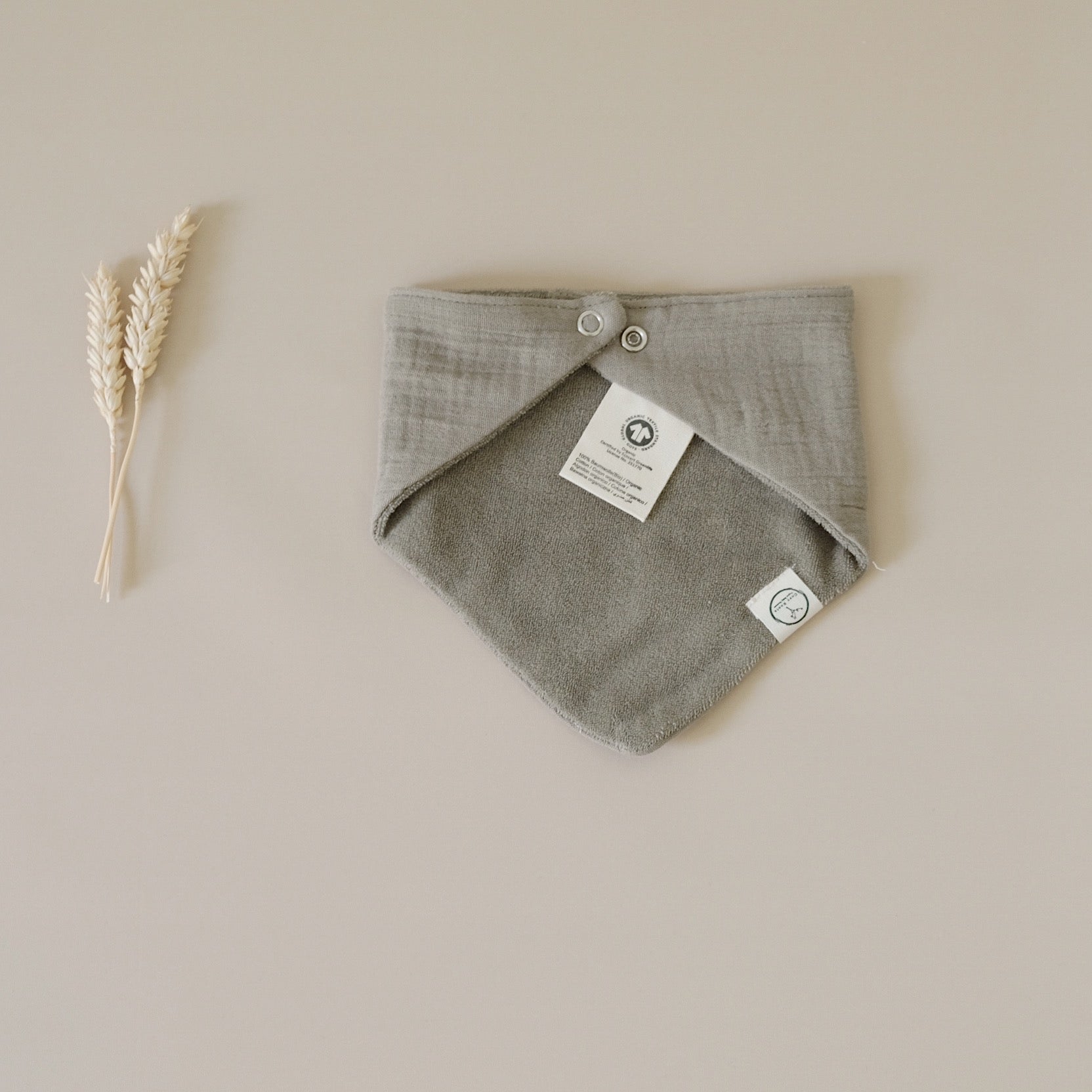 Organic Muslin Bibs - Khaki/Sand - SALE