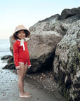 Sustainable UV Longsleeved Bathing Suit - Red (UV STANDARD 801)