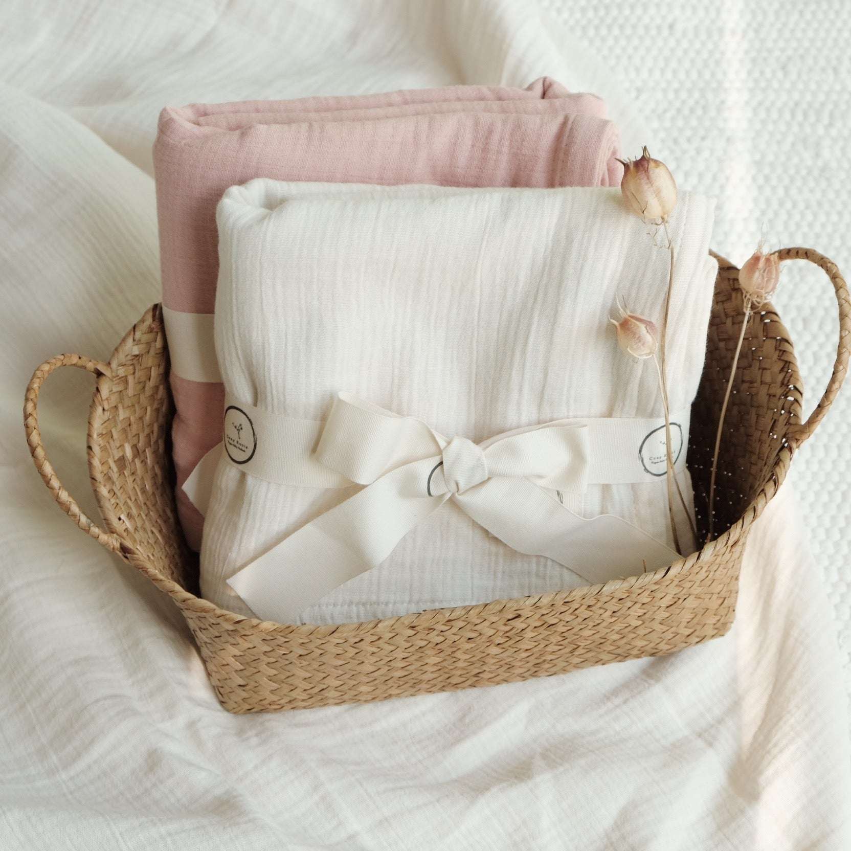 Organic Muslin Swaddle - Dusty Rose - 120x120cm - SALE