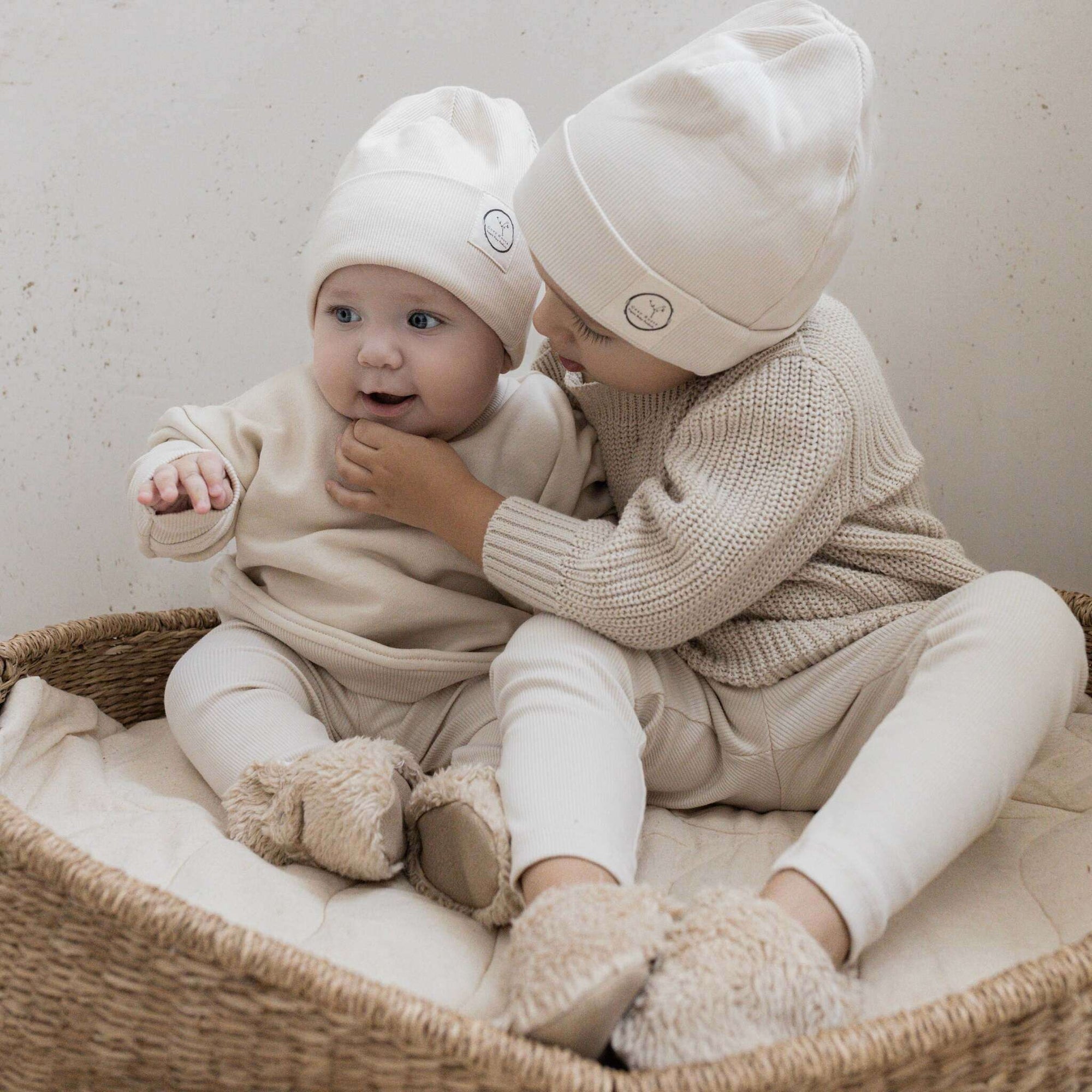 Organic Teddy Booties - Cream - SALE