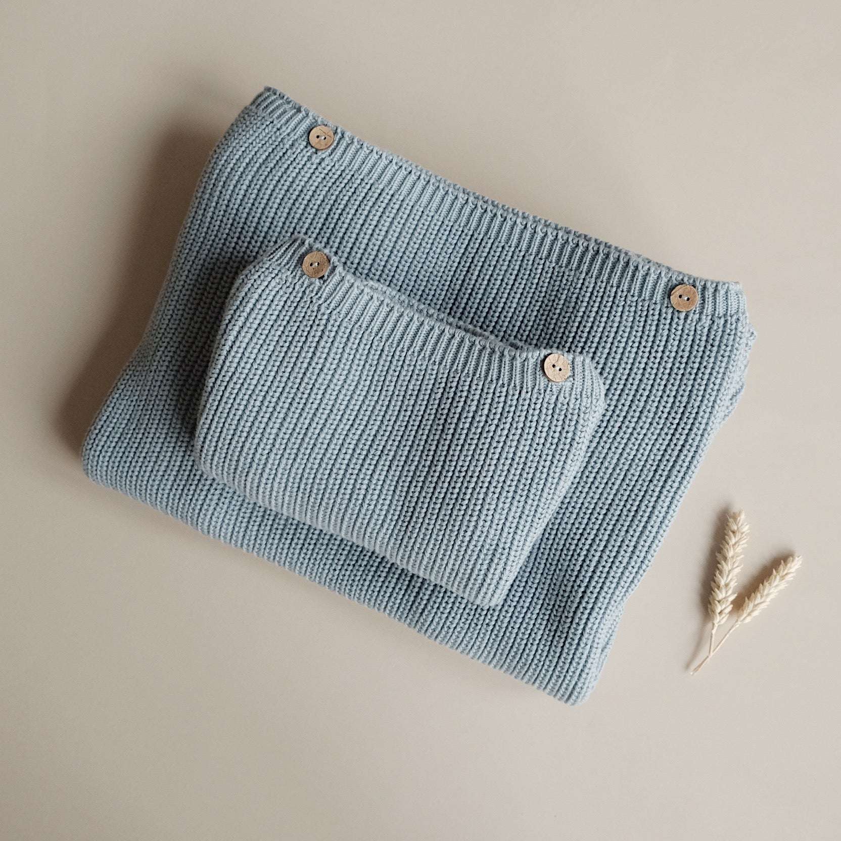 Organic Knit Pulli - MUM - Dusty Blue - SALE - OVERSIZE FIT