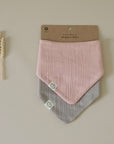 Organic Muslin Bibs - Dusty Rose/Caramel - SALE