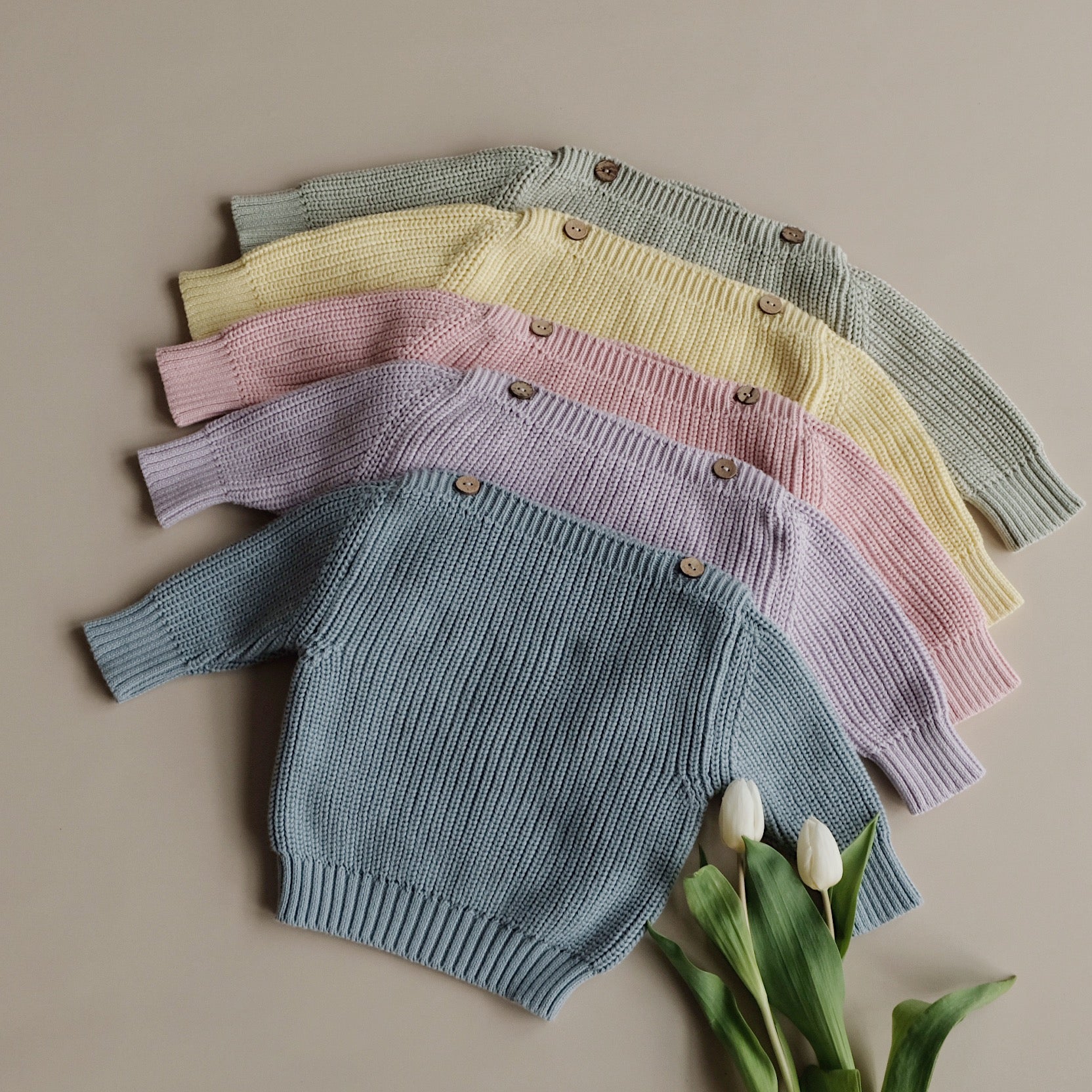 Organic Oversize Knit Pulli - Seagrass